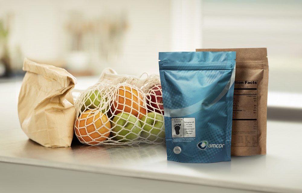 Amcor carbon labelling service with Carbon Trust